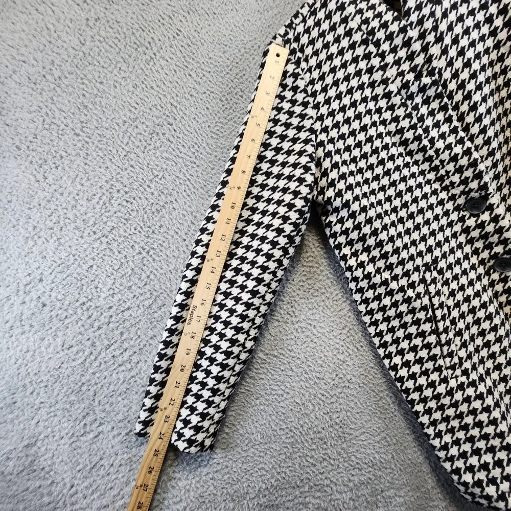 Old Navy Coat Womens Medium Wool Blend Black White‎ Long Sleeve Business Casual
